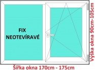 Okna FIX+OS SOFT šířka 170 a 175cm x výška 90-105cm